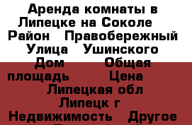 Аренда комнаты в Липецке на Соколе. › Район ­ Правобережный › Улица ­ Ушинского › Дом ­ 12 › Общая площадь ­ 15 › Цена ­ 6 000 - Липецкая обл., Липецк г. Недвижимость » Другое   . Липецкая обл.,Липецк г.